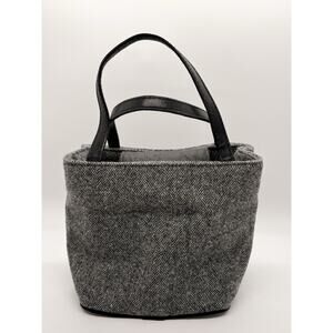 Pendleton Mini Bag Wool Purse Gray Tweed Zippered Inner Pouch Snap Closure